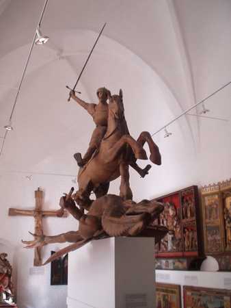 Drachentöter St. Jürgen (Georg) aus der ehemaligen Marienkirche in Husum, heute im Nationalmuseum Kopenhagen